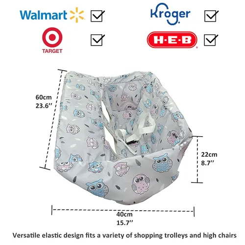 Miniatura 2 de Pozico Funda para carrito de compras para bebé y funda para silla alta – Lavable a máquina, funda para carrito de comestibles para bebés con bolsa