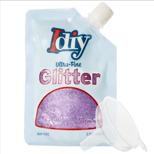 Miniatura 24 de iDIY - Brillantina ultra fina azul aguamarina (3.5 onzas), purpurina extrafina con bolsa de boquilla fácil de verter y embudo para resina, slime
