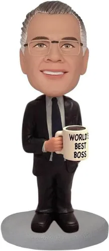 Figura de Bobbleheads personalizada, muñeca personalizada, mujer de negocios con vestido negro, cabeza de bobble personalizada, figuras de cabeza