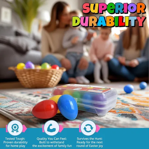Miniatura 6 de UpBrands Caja a granel de 720 huevos de Pascua prellenados con pulseras de cremallera de juguete para ansiedad, suministros de caza de huevos