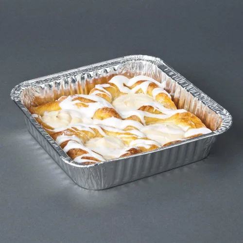 Miniatura 4 de Bandeja cuadrada de aluminio desechable para hornear pasteles profundos de 9 pulgadas, para cocinar, calentar, almacenar, preparar comidas, horno