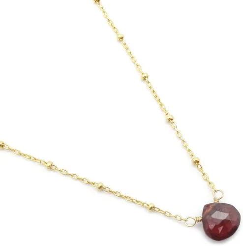 Miniatura 17 de Collar con colgante de piedra natal con piedra preciosa genuina, relleno de oro de 14 quilates, 18 pulgadas