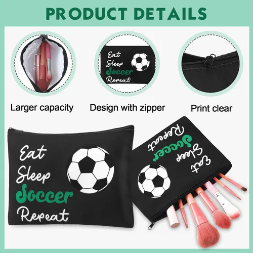 Miniatura 3 de Ziliny 12 bolsas de maquillaje, bolsa de cosméticos, regalos para niñas, bolsa portátil de lona con cremallera, organizador de artículos de tocador