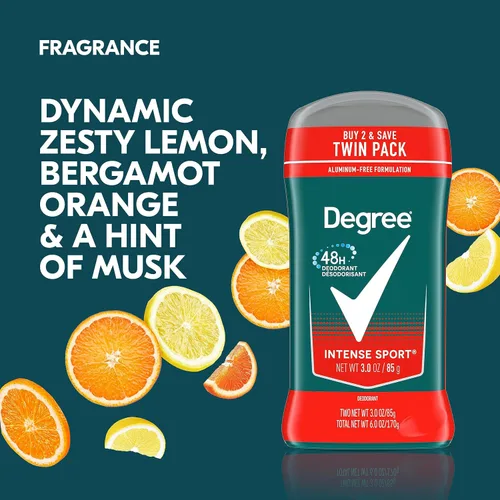 Miniatura 4 de Degree Desodorante de protección original para hombre, 2 unidades, desodorante de protección contra olores de 48 horas para hombres, 3 onzas