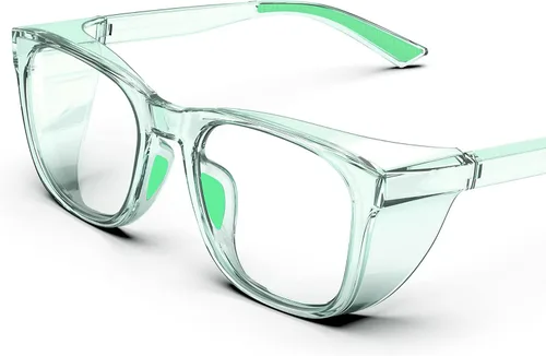 Miniatura 14 de DILANCO Gafas de seguridad transparentes con protectores laterales para mujeres y hombres, resistentes a la niebla y a los arañazos, protección UV