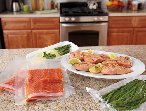 Miniatura 7 de FoodSaver Paquete de máquinas y bolsas de sellado al vacío Sellador al vacío compacto PowerVac + bolsas de ajuste personalizado Negro