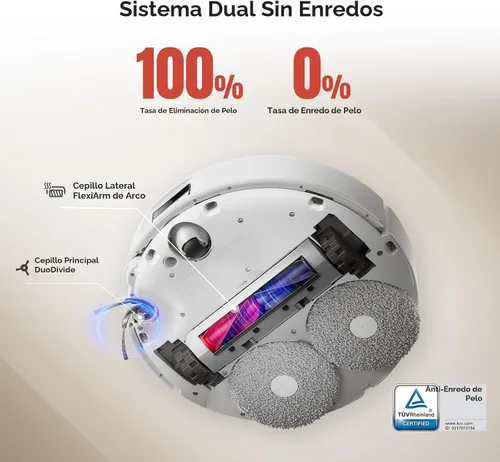 Miniatura 2 de roborock Qrevo Curv Robot Aspirador y Trapeador, Succión de 18,500 Pa, Sin Enredos, Chasis AdaptiLift, Tecnología FlexiArm, Lavado de Trapeador