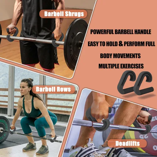 Miniatura 3 de Asas de agarre neutral para tracción: Ganchos ergonómicos portátiles para remo de barra, peso muerto, bandas resistentes para entusiastas de fitness
