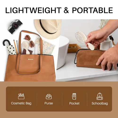 Miniatura 3 de RHOS Mini cepillo de cabello para mujeres, hombres y niños, cepillo de cabello tamaño viaje para bolso, bolsillo, mochila, pequeño cepillo de paleta