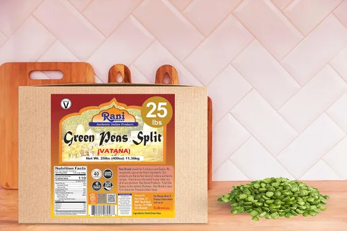 Miniatura 2 de Rani Green Peas Split, Secos (Vatana, Matar) 400oz (25lbs) Caja a granel de 25.0 lbs ~ Todo natural Vegano Apto para gluten Producto