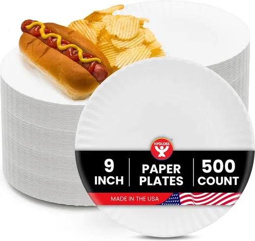 Miniatura 10 de Hygloss Platos de Papel Pequeños a Granel de 6 Pulgadas - Platos de Postre Desechables para Fiestas, Pasteles, Aperitivos, Bocadillos, Vajilla