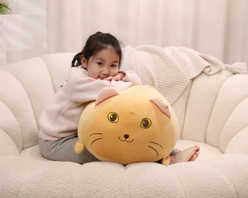 Miniatura 3 de YESGIRL Almohada de felpa de gato súper suave de 20 pulgadas, adorable juguete de peluche, peluche de gato kawaii gordito para niños y niñas, bonita