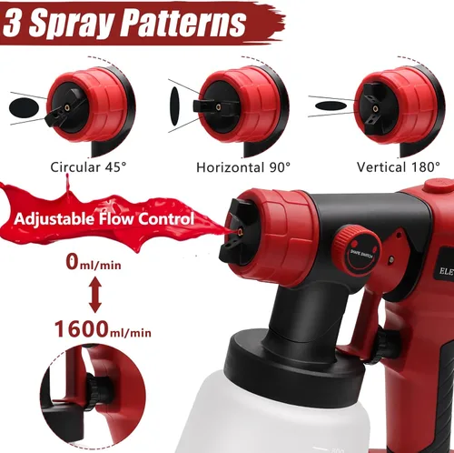 Miniatura 3 de Pulverizador de pintura para batería Milwaukee M18 de 18 V, pulverizadores de pintura HVLP inalámbricos para pintura de casa, rociador de manchas