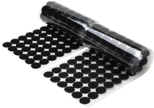 LLPT 600 puntos de gancho (300 pares) adhesivos resistentes de 0.6 pulgadas de diámetro, puntos adhesivos muy fuertes impermeables para arte, Negro
