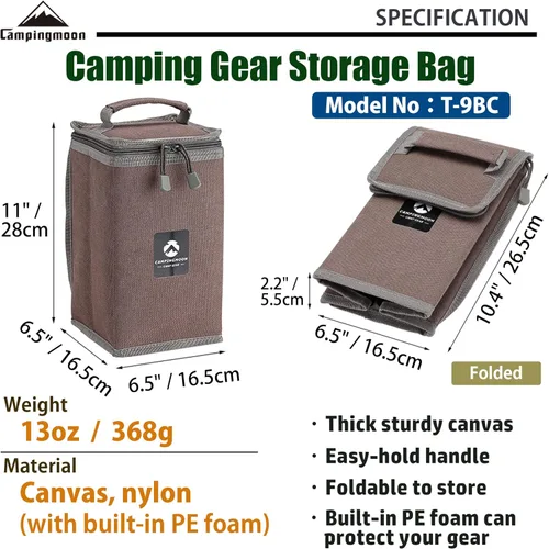 Miniatura 3 de CAMPINGMOON - Estuche de almacenamiento para farol de camping T-8, T-9