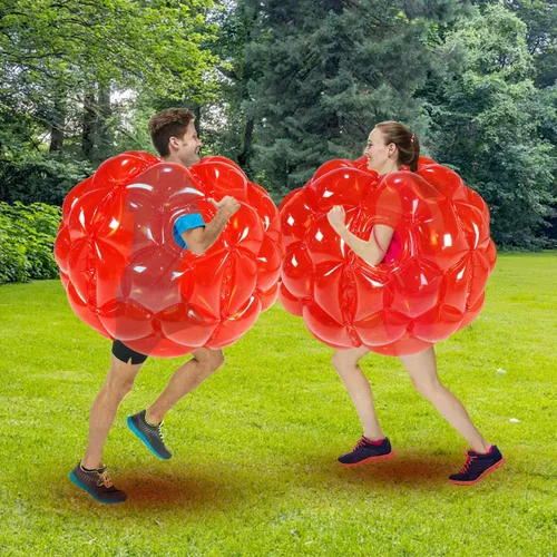 Miniatura 10 de SUNSHINEMALL Paquete de 2 bolas inflables de parachoques para niños, bolas gigantes de zorb, bolas de sumo para hámster humano, bolas de burbujas