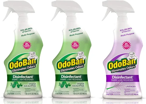 Miniatura 14 de OdoBan Desinfectante y eliminador de olores listo para usar, juego de 3, aerosol de viaje de 4 onzas, aerosol de 32 onzas, concentrado de 1 galón