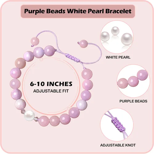 Miniatura 17 de Regalos de cumpleaños para niñas de 1 a 16 años, pulsera de perlas moradas, regalos para niñas adolescentes, regalos de moda, cosas geniales