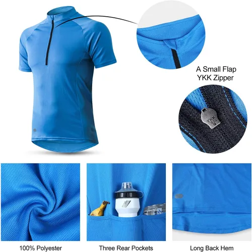 Miniatura 5 de INBIKE Maillots de ciclismo para hombre que absorbe la humedad, manga corta, secado rápido, camiseta de ciclismo de manga larga transpirable