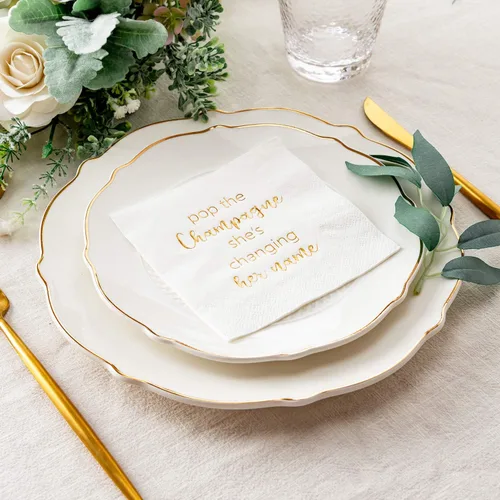 Miniatura 2 de Crisky Servilletas de cóctel para despedida de soltera, servilletas de postre de lámina dorada, despedida de soltera, despedida de soltera, fiesta