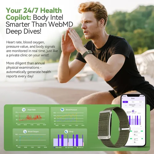 Miniatura 4 de EnergyPort Fitness Tracker,Wearable Health Smart Bracelet Band with Blood Oxygen 170+ Sport Mode 60-Day Battery,Lifetime Membership,Activity Green