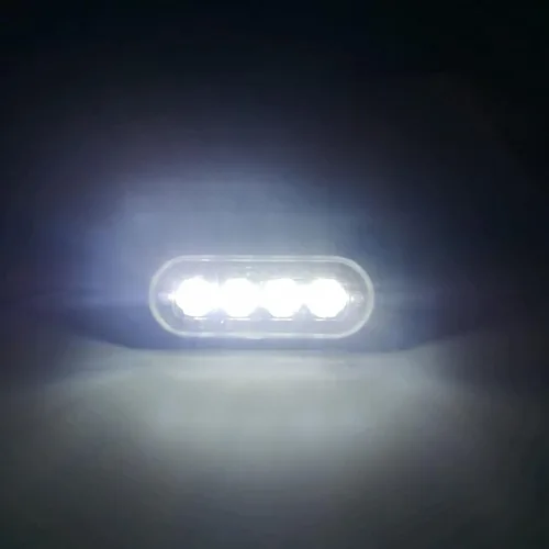 Miniatura 2 de Lámpara LED de advertencia intermitente lateral de 12-24 V, barra estroboscópica de emergencia (blanco, 4LED)