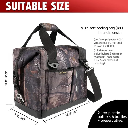 Miniatura 3 de Bolsa de reefer aislada, portátil, con aislamiento térmico, plegable, suave, adecuada para almuerzo, picnic, pesca, barco, campamento, playa, viaje