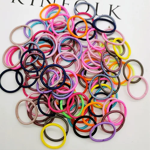 Miniatura 6 de 400 ligas multicolor para el cabello, soportes elásticos para cola de caballo sin arrugas, accesorios para el cabello de 0.8 in para niñas