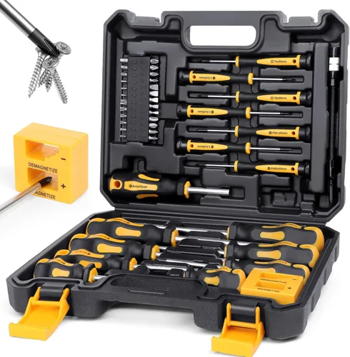 Miniatura 13 de Amartisan Juego de destornilladores magnéticos de 86 piezas con estuche, incluye destornilladores ranurados, Phillips, hexagonales, Pozidriv, Torx
