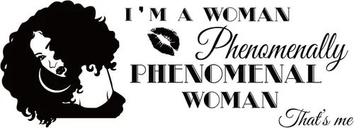 SUPERDANT Calcomanía inspiradora para pared, con frase en inglés "I am a Phenomenal Woman Quotes Woman Avatar", diseño de motivación para mujer,