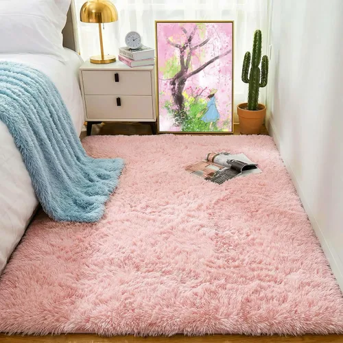 Miniatura 5 de PAGISOFE - Alfombras rosas para dormitorio de niñas de 4 x 6 pies, alfombras de área decorativas y esponjosas para habitación de niñas, alfombras
