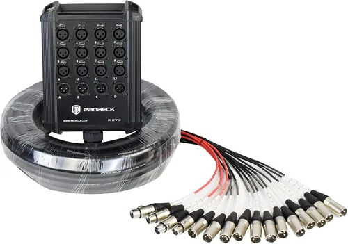 Miniatura 12 de PRORECK Cable de serpiente, placa de circuito XLR de perfil bajo de 8 canales, cable divisor XLR para vivo, grabación, escenario, estudio, 25 pies