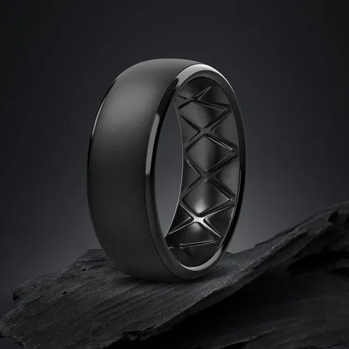 Miniatura 62 de Egnaro Anillos de boda de silicona para hombre: 1/4/6/7 Multipack de anillos de boda de goma con arco interior Diseño ergonómico transpirable