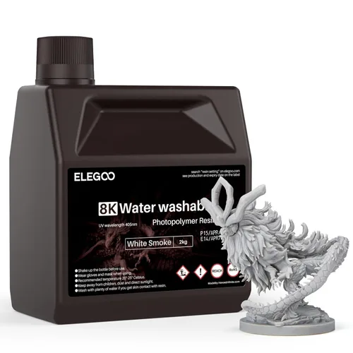 Miniatura 29 de ELEGOO - Resina de impresora 3D lavable al agua LCD de curado UV 405nm, resina de fotopolímero estándar para impresión LCD 3D para Marte Saturno
