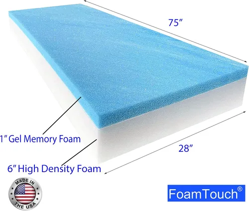 Miniatura 2 de FoamTouch Colchón de espuma viscoelástica de gel de 7" sin funda