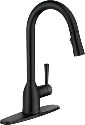 Moen - Grifo de fregadero de cocina de arco alto de una sola llave con limpiador eléctrico, grifo de cocina moderno con rociador extraíble, modelo