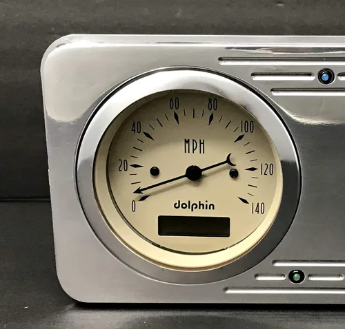 Miniatura 2 de 1946 Willys 2 Gauge Dash Panel Inserto 3 3/8" Quad Style Programable Tan