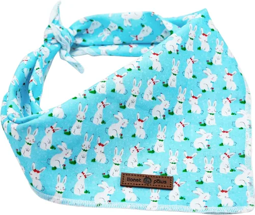 Miniatura 4 de lionet paws Bandana de conejo de Pascua para perros pequeños, medianos y grandes, pañuelo triangular para perros y gatos, bufanda para niñas y niños