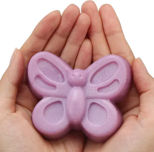 Miniatura 7 de Beasea Moldes de silicona para jabón, 2 moldes para pastel de mariposa, moldes para jabón, bandeja de hielo de silicona, para manualidades