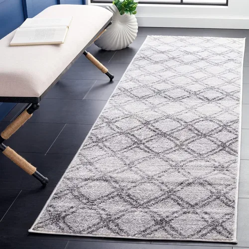 Miniatura 10 de SAFAVIEH Adirondack Collection - Alfombra decorativa, 2 pies 6 pulgadas x 4 pies, color plateado y carbón, diseño moderno de enrejado, no desprende