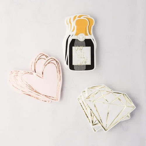 Miniatura 4 de Weddingstar Servilletas de papel para fiestas especiales para ocasiones especiales, botella de champán, juego de 40 Dice
