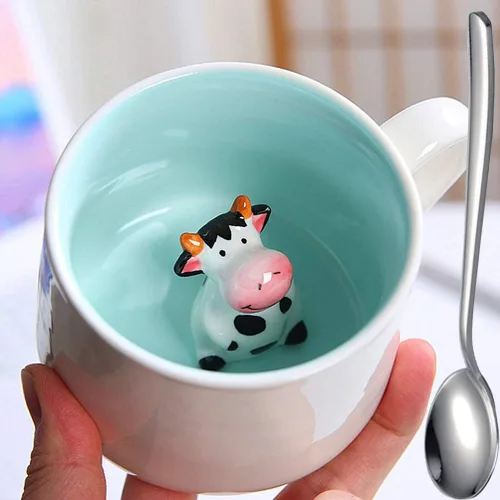Miniatura 8 de Figuras de rana de cerámica Coffeemugs Funny Teacups - Taza de café con diseño de animales en 3D para niños, niñas, mujeres y hombres, 12 onzas