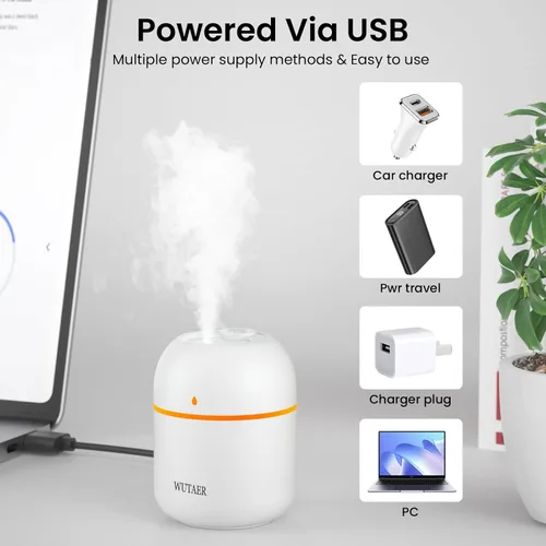 Miniatura 5 de Minihumidificador portátil, WUTAER humidificador USB de escritorio personal para automóvil, habitación de oficina, dormitorio, apagado automático, 2