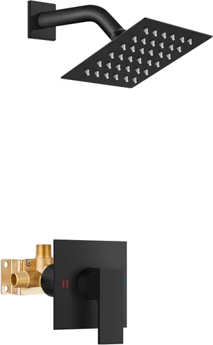Miniatura 17 de Airuida Juego de grifo de ducha para baño, sistema de ducha de lluvia de acero inoxidable SUS304, mango único con roscas macho, válvula de Níquel