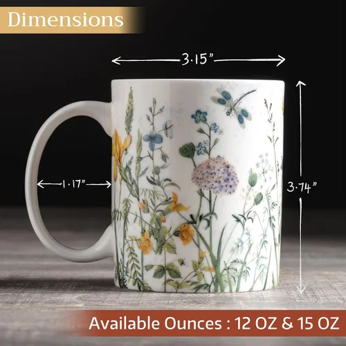 Miniatura 4 de Maison d' Hermine Taza de café con asas, tazas de porcelana fina de hueso, paquete de una taza de té para bebidas calientes, capuchino, latte