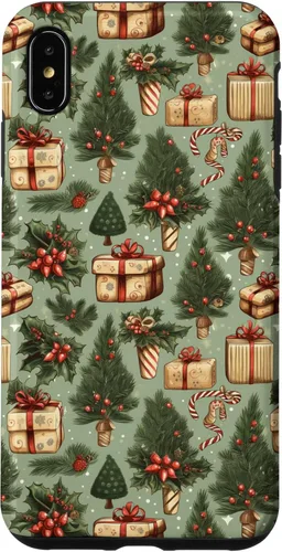 Miniatura 11 de Vintage Christmas Theme Holiday Trees, Presents, Teal, Bows Case for iPhone 17