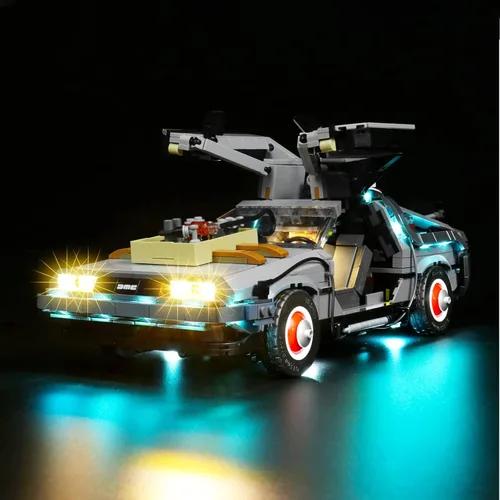 Miniatura 10 de VONADO Kit de luces LED compatible con Lego Back to The Future Time Machine 10300 (sin modelo), kit de iluminación compatible con Lego Back to The