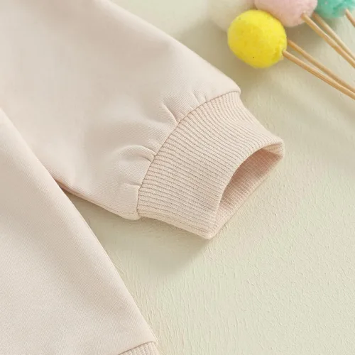 Miniatura 6 de VSQWLZT Mameluco de manga larga para bebé niña de otoño e invierno, mameluco con letras florales, overol de una pieza de gran