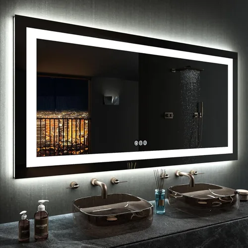 Miniatura 48 de LOAAO Espejo de Baño LED de 40"X32" con Luces, Antivaho, Regulable, Retroiluminación RGB + Iluminación Frontal, Espejo de Tocador de Baño