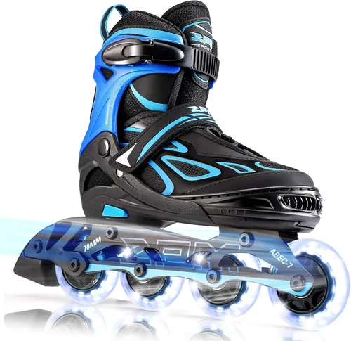 2PM SPORTS Vinal - Patines en línea ajustables intermitentes para niñas, todas las ruedas se iluminan, divertidos patines iluminadores para niños,